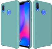 Effen kleur vloeibaar siliconen valbestendig beschermhoesje voor Huawei Nova 3 (blauw)