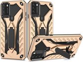 Voor Xiaomi Poco M3 schokbestendige TPU + pc-beschermhoes met houder (goud)