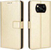 Voor Xiaomi Poco X3 NFC Retro Crazy Horse Texture Horizontale Flip lederen tas met houder & kaartsleuven & fotolijst (goud)