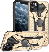 Voor iPhone 11 Pro Max Armor Knight Series 2 in 1 PC + TPU beschermhoes met ringhouder (goud)