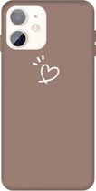 Voor iPhone 11 Three Dots Love-heart Pattern Colorful Frosted TPU telefoon beschermhoes (kaki)