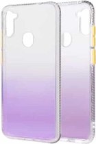 Voor Samsung Galaxy A11 Gradiënt schokbestendig TPU-hoesje met afneembare knoppen (paars)