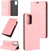 Voor Samsung Galaxy Note20 Retro-skin Business magnetische zuignap lederen tas met houder & kaartsleuven & portemonnee (roze)
