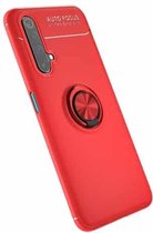 Voor Vivo X50 metalen ringhouder 360 graden roterende TPU-hoes (rood + rood)