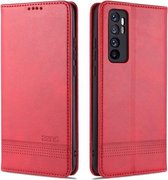 Voor Xiaomi Mi Note 10 Lite ZNS Magnetische Kalf Textuur Horizontale Flip Leren Case met Kaartsleuven & Houder & Portemonnee (Rood)