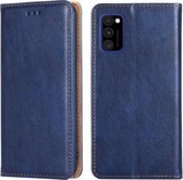 Voor Samsung Galaxy A91 PU + TPU Gloss Oil Effen Kleur Magnetische Horizontale Flip Leren Case met Houder & Kaartsleuf & Portemonnee (Blauw)