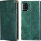 Voor Samsung Galaxy A71 5G PU + TPU Gloss Oil Effen Kleur Magnetische Horizontale Flip Leren Case met Houder & Kaartsleuf & Portemonnee (Groen)