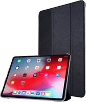 Zijdestructuur horizontale flip magnetische PU lederen tas met drievoudige houder en slaap- / wekfunctie voor iPad Air (2020) 10.9 (zwart)