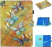 Voor Lenovo Tab FHD M10 Plus X606F Gekleurde tekeningstiksels Horizontale flip lederen tas, met houder en kaartsleuven en slaap- / wekfunctie (vlinder)
