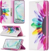 Voor Samsung Galaxy A81 Gekleurde Tekening Patroon Onzichtbare Magnetische Horizontale Flip PU Lederen Case met Houder & Kaartsleuven & Portemonnee (Zonnebloem)