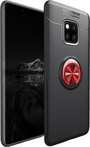 Schokbestendig TPU-hoesje voor Huawei Mate 20 Pro, met houder (zwart rood)