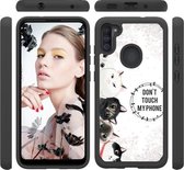 Voor Samsung Galaxy A11 Gekleurd tekeningpatroon PU Skinny + TPU beschermhoes (vijf kittens)