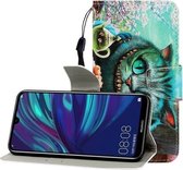 Voor Huawei Honor 10i / 20i Gekleurde Tekening Horizontale Flip Leren Case met Houder & Kaartsleuf & Portemonnee (Groene Ogen)