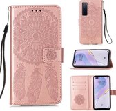 Voor Huawei Nova 7 Pro 5G Dream Catcher Afdrukken Horizontale Flip Leren Case met Houder & Kaartsleuven & Portemonnee & Lanyard (Rose Goud)