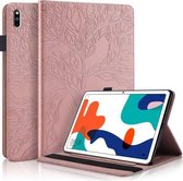 Voor Huawei MatePad 10.4 inch Life Tree Serie Horizontale Flip Leren Case met Houder & Kaartsleuven & Pen Slot (Rose Goud)