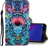 Voor Huawei Y5 2019 3D Gekleurde Tekening Horizontale Flip PU Lederen Case met Houder & Kaartsleuven & Portemonnee (mandala)
