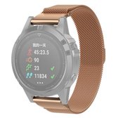 Voor Garmin Fenix 6S Milanese horlogeband (roségoud)