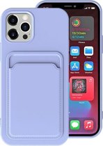 TPU + flanellen voering schokbestendig hoesje met kaartsleuven voor iPhone 12 Pro (lichtpaars)