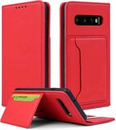 Voor Samsung Galaxy S10 Sterk magnetisme Vloeibaar gevoel Horizontaal Flip lederen tas met houder & kaartsleuven & portemonnee (rood)