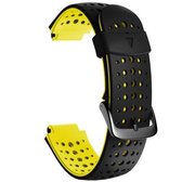 Voor Garmin Forerunner 220 tweekleurige siliconen vervangende band horlogeband (zwart geel)