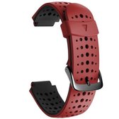 Voor Garmin Forerunner 220 tweekleurige siliconen vervangende band horlogeband (rood zwart)