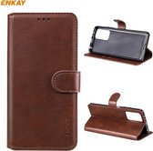 Voor Xiaomi Redmi Note 10 Pro / Note 10 Pro Max ENKAY Hat-Prince Horizontale flip PU lederen tas met houder & kaartsleuven & portemonnee (bruin)