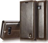 CaseMe-003 voor Galaxy S8 PU + PC Business Style Crazy Horse Texture Horizontale Flip lederen tas met houder & kaartsleuven & portemonnee (bruin)