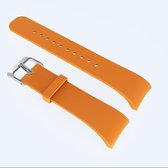 Effen kleur lederen polsband horlogeband voor Galaxy Gear Fit2 R360 (oranje)