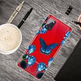 Voor Samsung Galaxy A31 schokbestendig geverfd transparant TPU beschermhoes (droomvlinder)