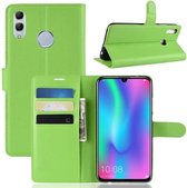 Llitchi TextureHorizontale Flip PU + TPU lederen hoes voor Huawei Honor 10 Lite, met houder en kaartsleuven (groen)