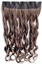 Clip in hairextensions 1 baan wavy bruin / rood - M2/30