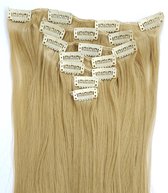 Clip in hairextensions 7 set straight blond - 24#