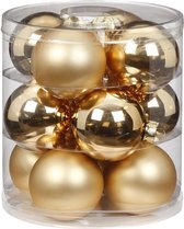 36x stuks glazen kerstballen goud 8 cm glans en mat - Kerstboomversiering/kerstversiering