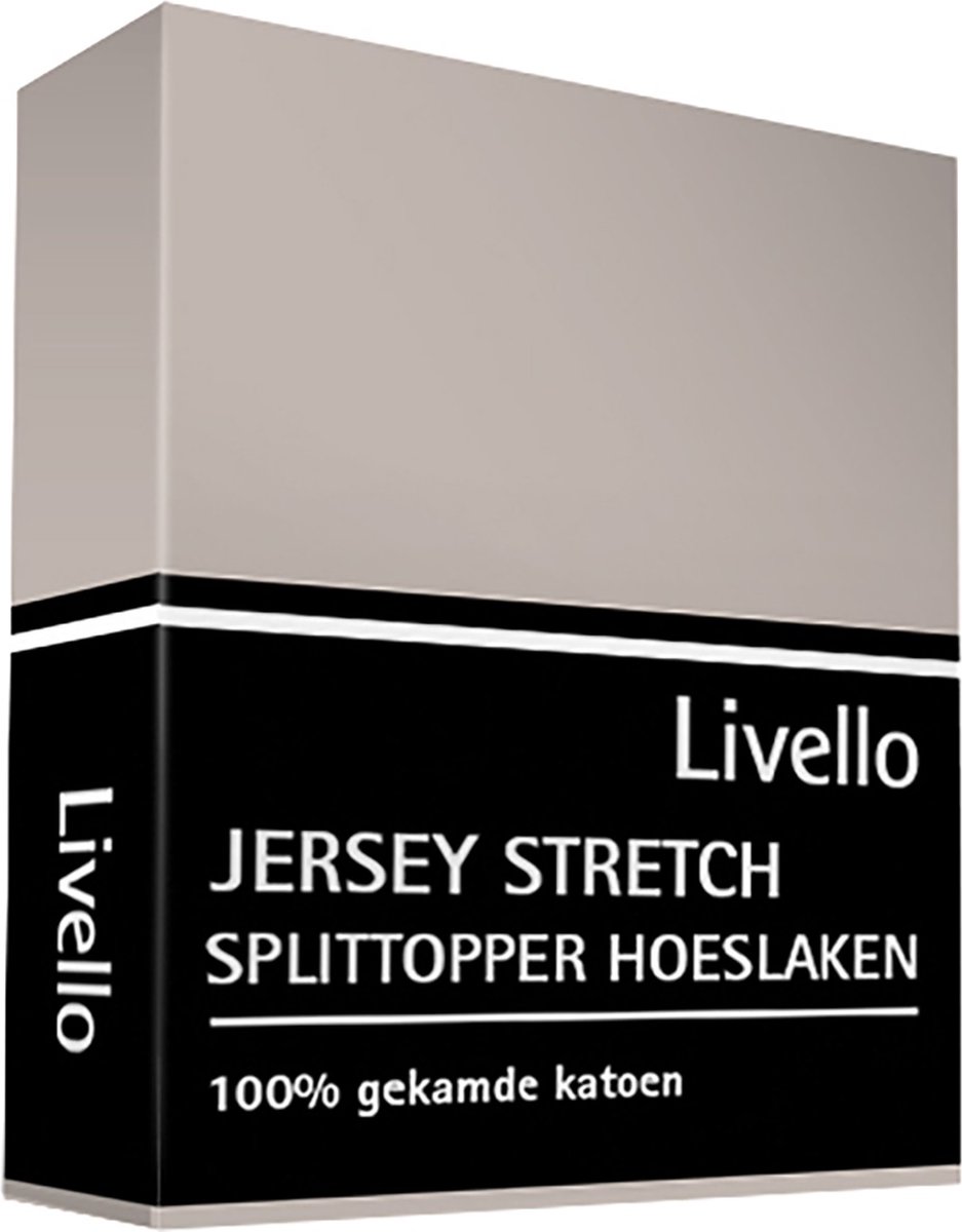 Livello Hoeslaken Jersey splittopper Stone 160x200/210