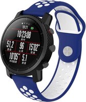 Siliconen Smartwatch bandje - Geschikt voor  Xiaomi Amazfit Pace sport band - blauw/wit - Horlogeband / Polsband / Armband