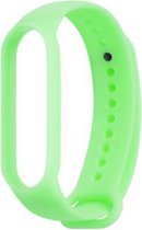 Siliconen Smartwatch bandje - Geschikt voor  Xiaomi Mi Band 5 siliconen bandje - lichtgevend groen - Horlogeband / Polsband / Armband