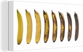 Canvas Schilderij Banaan - Fruit - Geel - 40x20 cm - Wanddecoratie