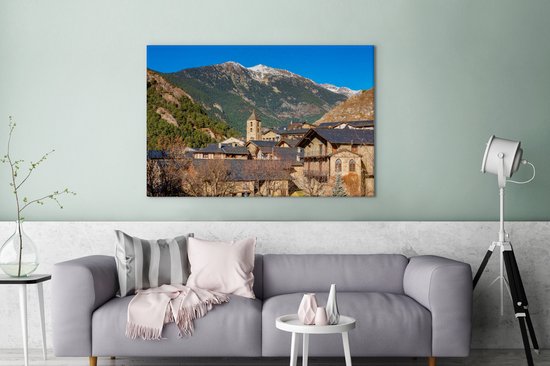 Canvas schilderij 140x90 cm - Wanddecoratie Ordino in Andorra - Muurdecoratie woonkamer - Slaapkamer decoratie - Kamer accessoires - Schilderijen op canvas