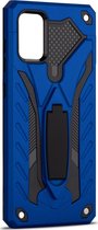 Samsung Galaxy A51 Hoesje - Mobigear - Armor Stand Serie - Hard Kunststof Backcover - Blauw - Hoesje Geschikt Voor Samsung Galaxy A51