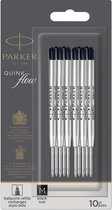 Parker Quinkflow vulling voor balpen, medium, zwart, blister met 10 stuks