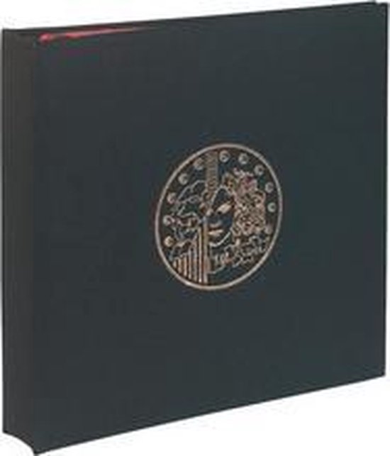 Exacompta - ref. 96101E - 1 Ring binder for coin collection 5 sheets 43 compartments (total 215 compartments) ref.96006E - Size: 24.5x25cm - Canvas cover - Black color