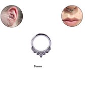 Circular barbell piercing - clicker piercing- 8mm - 1.2 - chirurgisch staal