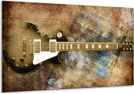 Peinture sur verre Guitare, Musique | Marron | 120x70cm 1Hatch | Tirage photo sur verre |  F007358