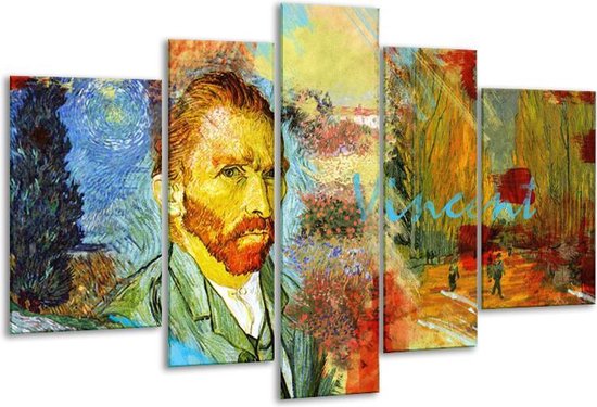 Glas schilderij Van Gogh, Modern | Oranje, Geel, Bruin | | Foto print op Glas |  F007515