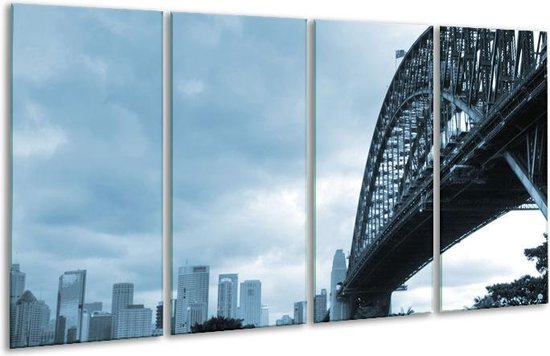 Glas schilderij Steden, Brug | Blauw | | Foto print op Glas |  F006355