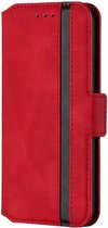 iPhone 7 Bookcase Hoesje - Softcase - Magneetsluiting - Pasjeshouder - Leer - Apple iPhone 7 - Rood