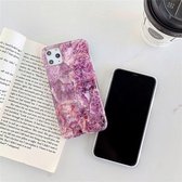 Voor iPhone 12 mini TPU Smooth Marbled IMD mobiele telefoonhoes (Purple Stone F12)
