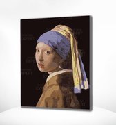 Painting Expert® Schilderen op nummer Volwassenen – Schilderen op nummer Kinderen - Meisje met de Parel - 60x75cm - Exclusief Lijst (36 kleurtjes)