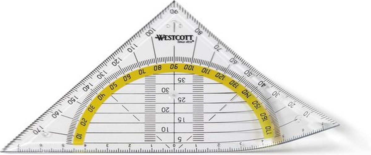 geodriehoek Westcott 14cm flexibel in polybag - Westcott
