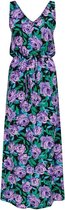 Jacqueline de Yong Jurk Jdystaar Life S/l Maxi Dress Wvn 15226054 Black/purple Roses Dames Maat - 36